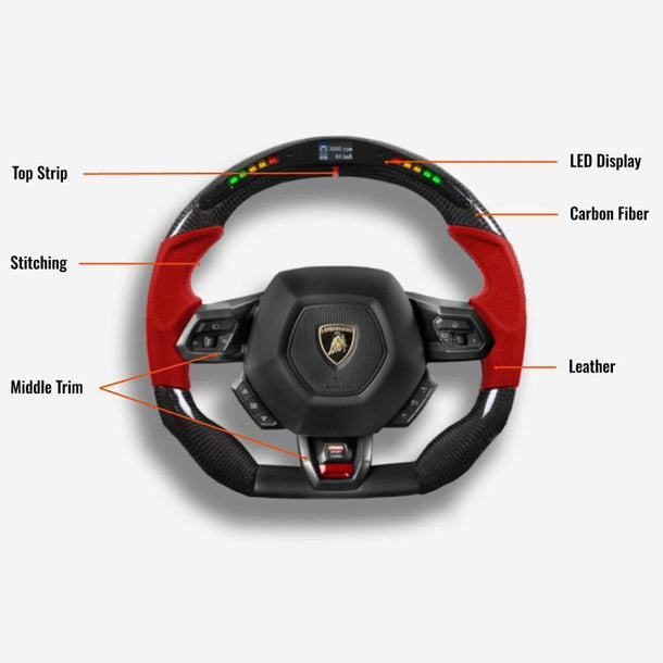 Lamborghini Huracan Custom Steering Wheel - Image 3