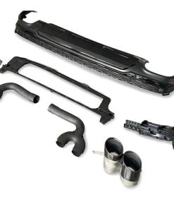 Alternative view of Gloss Black Rear Diffuser W/ Quad Tips - Audi Q7 S Line