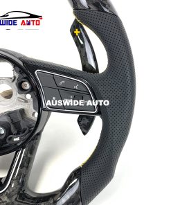 Alternative view of LED Forged Carbon Fiber Steering Wheel for Audi A4 R8 RS3 RS4 A3 A5 A6 B9 S3 S4 S5 With Shift Paddles