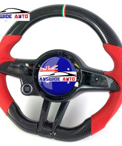 Alternative view of Alfa Romeo Stelvio Giulia Customized Perforated Leather Carbon Fiber Steering Wheel
