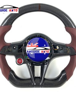 Alfa Romeo Giulia Stelvio Perforated Leather Carbon Fiber Steering Wheel