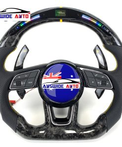 LED Forged Carbon Fiber Steering Wheel for Audi A4 R8 RS3 RS4 A3 A5 A6 B9 S3 S4 S5 With Shift Paddles