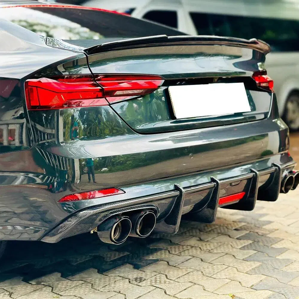 KB Style Carbon Fiber Rear Diffuser With Brake Light - Audi B9 A5 & S5 - Image 2