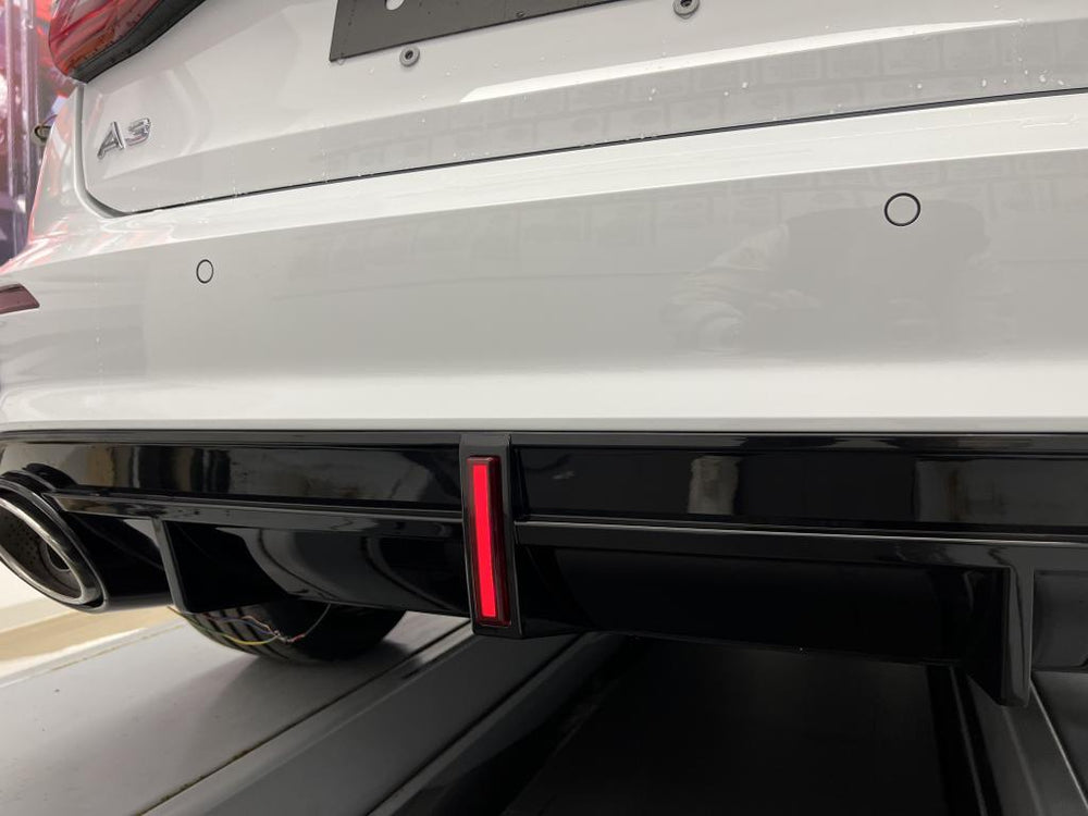 RS3 Style Gloss Black Rear Diffuser With Exhaust Tip - Audi S3 / A3 - Image 4