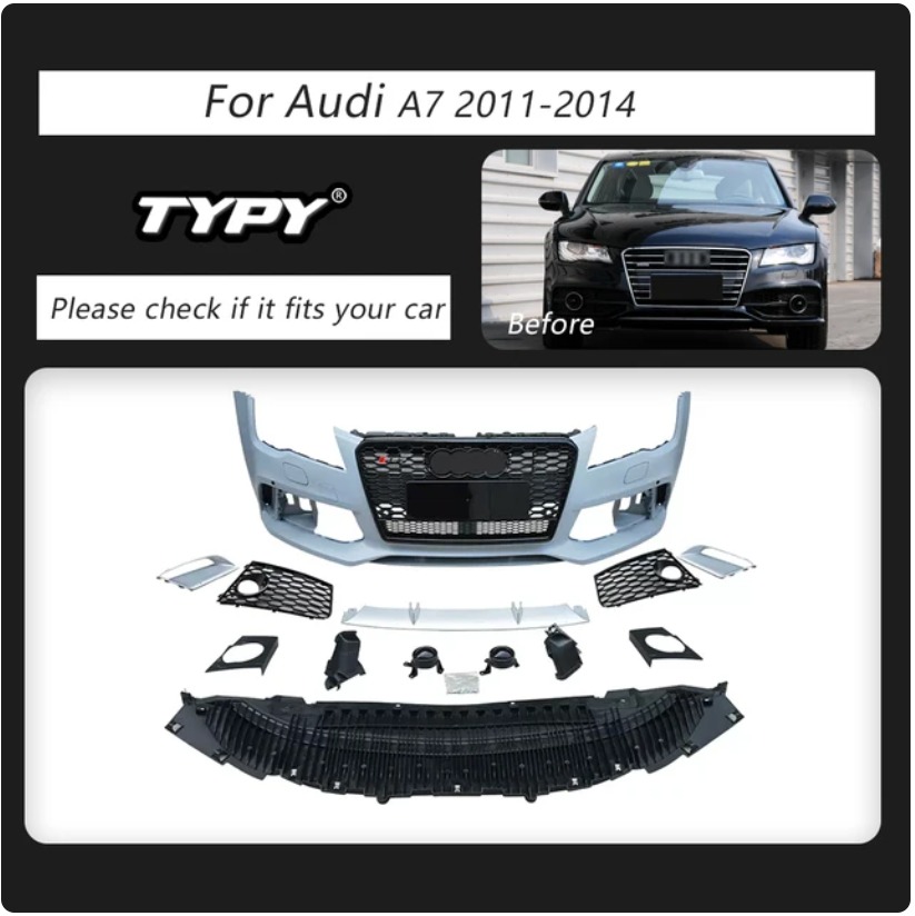 Audi | A7 S7 to RS7 | 2011-2014 | Body Kit Front Bumper | Upgrade - Image 2